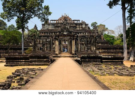 Baphuon, part of Khmer Angkor temple complex, popular among tourists ancient landmark and place of worship in Southeast Asia. Siem Reap, Cambodia.