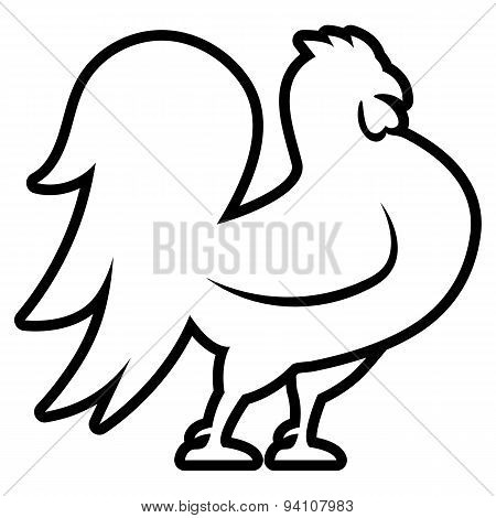 Vector Stylized Rooster Illustration Isolated On White Background