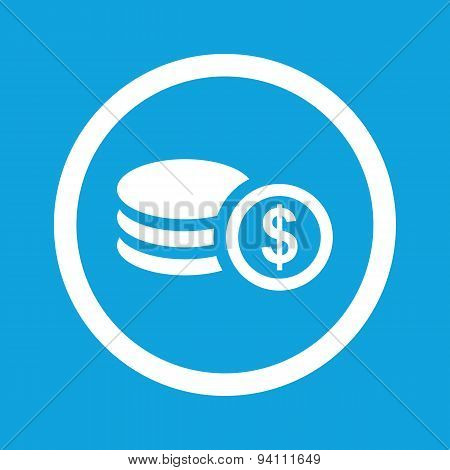 Dollar rouleau sign icon