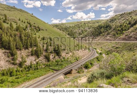 Double Set Of Railroad Tracks