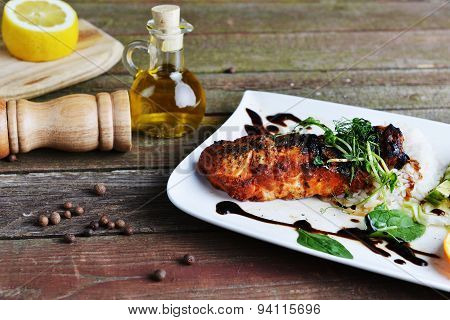 Roasted Fish And  Rice