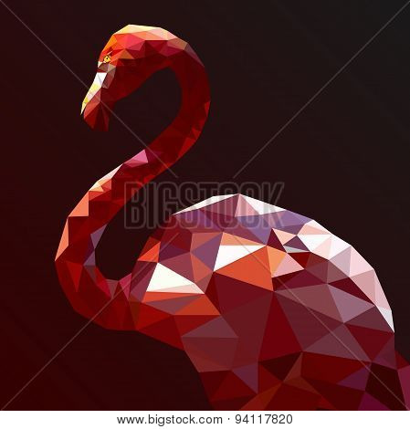 Low Poly Flamingo vector art