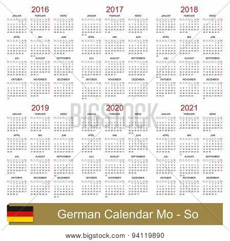 Calendar 2016-2021