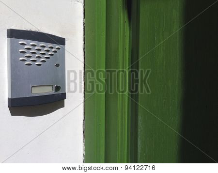 Old Intercom Over Green