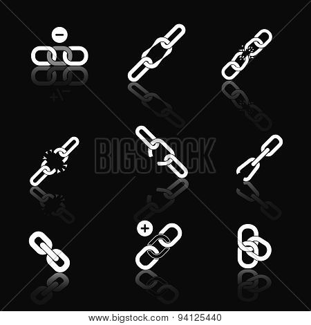 Icons of link for web and application