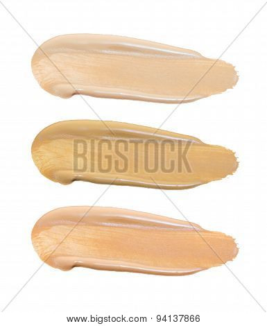 Foundation Swatches Isolated On White Background
