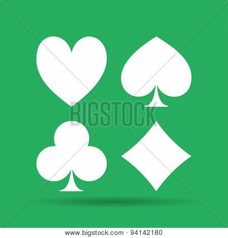 Vector Playing Card Suit Icon Symbol Set.