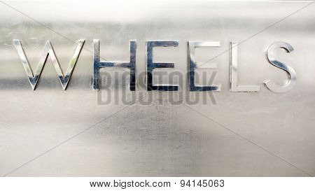 The Word Wheels With Metal Materiall - 3D Illustration
