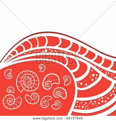 Red Seashell illustration background