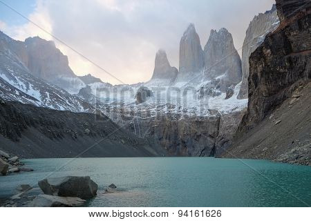 Torres del Paine with Lake