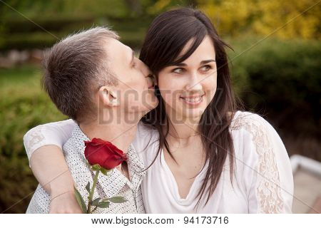 Portrait Of Flirting Couple