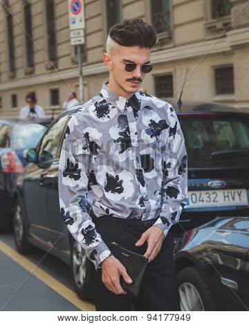 People Outside Ferragamo Fashion Show Building For Milan Men's Fashion Week