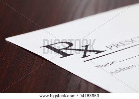 Medical Drup Prescription On Table - Studio Shot