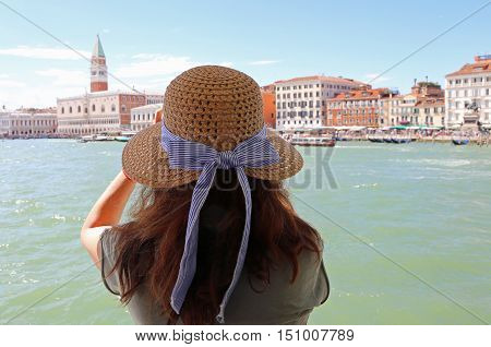 Woman With Long Brown Hair And A Straw Hat And The Great Bell To