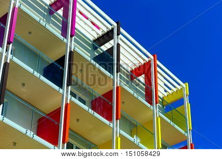 Beautiful Colorful Fasade Of New Hotel On Sea Resort.