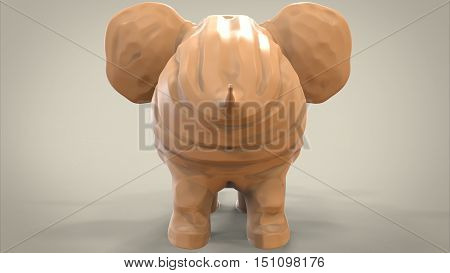 3d illustration of angry cartoon elephant. isolated on white background