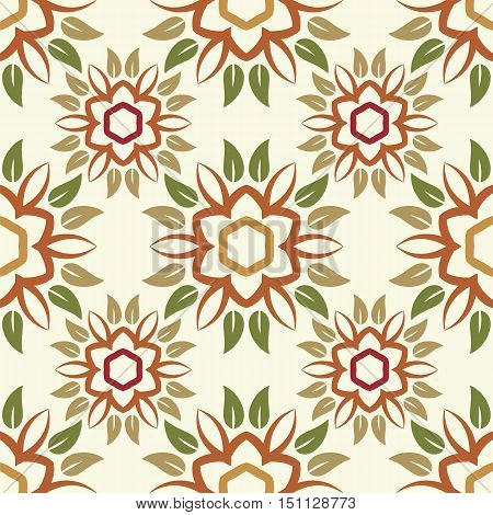 anstract flower leaves season seamless pattern vector illustration