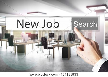 websearch new job grey search button modern office 3D Illustration