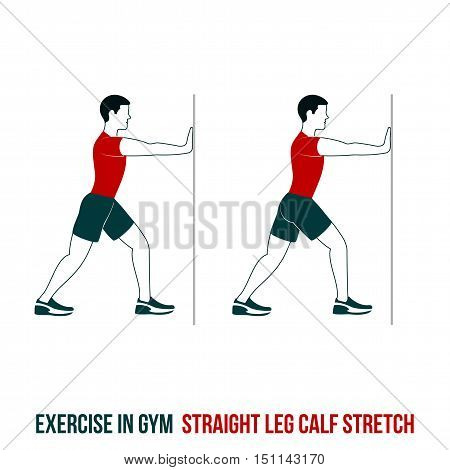 Fitness, Aerobic and workout exercise in gym. Vector set of workout icons in flat style isolated on white background.