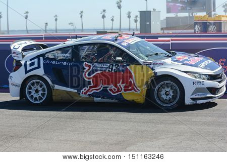 Sebastian Eriksson 93, Drives A Honda Civic Car, During The Red Bull Global Rallycross