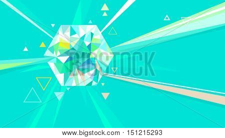 Colorful Illustration of a Quartz with Rays of Light Passing Through It