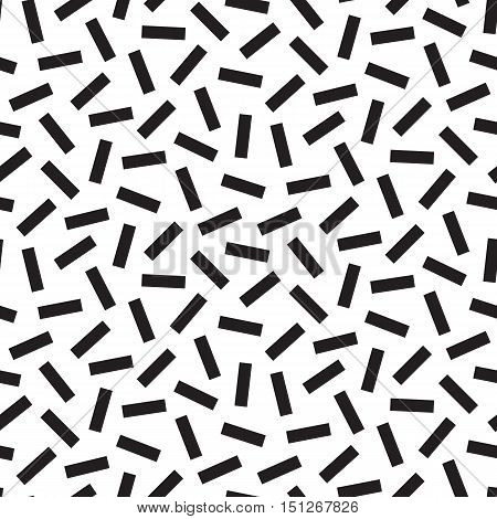 Seamless geometric vintage pattern of sticks in retro 80s style . Memphis style. 
