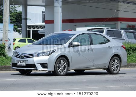 CHIANGMAI THAILAND - OCTOBER 2 2016: Private car Toyota Corolla Altis. On road no.1001 North of city about 8 km from Chiangmai Center.