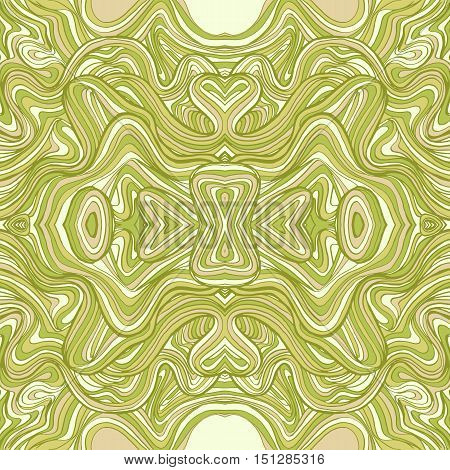 Doodle seamless background. Zentangle pattern. Hand drawing texture. Kaleidoscope psychedelic elements. Vector illustration