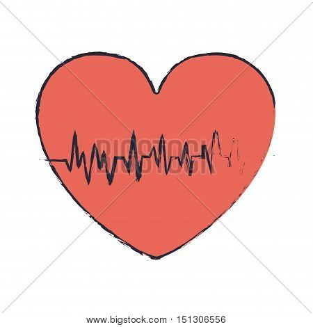 blur red heart with signs of life vector illustration