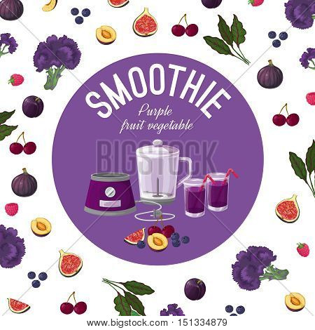 Smoothies. Purple vegetables. Vector illustration made in a realistic style.
