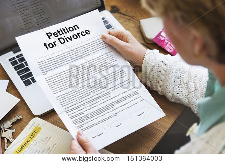 Petition Divorce Arguing Conflict Despair Breakup Concept