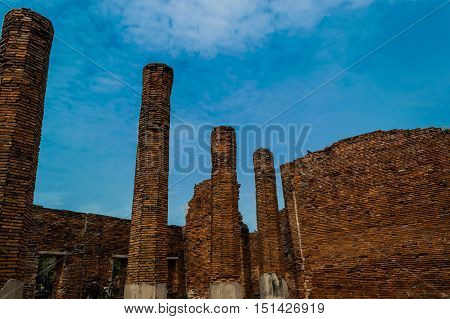 The Ancient Royal Palace in Ayutthaya of Thailand