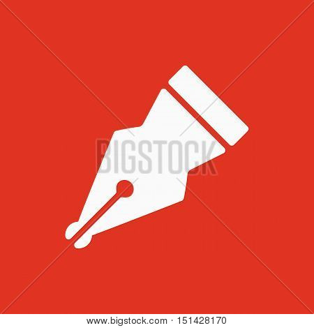 The pen icon. Fountain Pen symbol. Flat Vector illustration