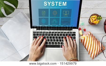System Content Management SEO Application Graphic Concept