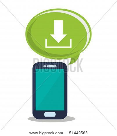 Smartphone icon. Social media multimedia communcation and digital marketing theme. Colorful design. Vector illustration