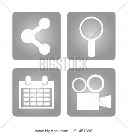 Apps inside frames icon. Social media multimedia communcation and digital marketing theme. Isolated design. Vector illustration