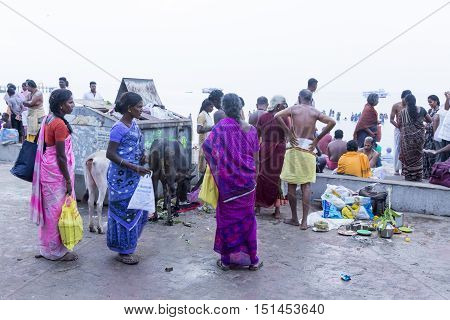 Rameswaram, Tamil Nadu, India - May 25, 2014. Full report about Rameswaram pilgrimage, religion Religious city rituals