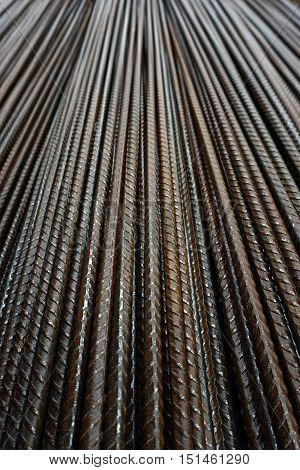 background texture of the vertical armature rods steel