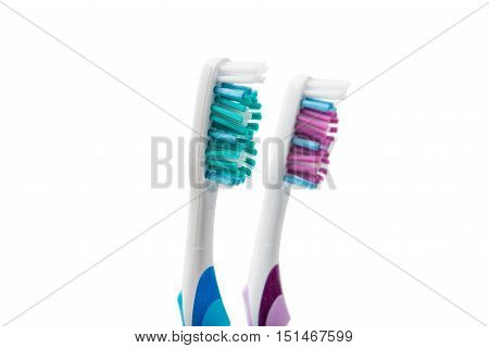 Toothbrush bathroom equipment isolated on white background