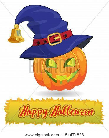 Pumpkin for a holiday. Happy Halloween illustration vector,