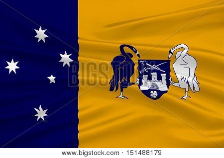 Flag of Australian Capital Territory (ACT) - Canberra is a territory in the south east of Australia enclaved within New South Wales. 3d illustration
