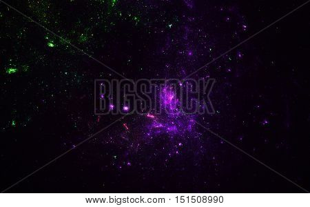 The bright star cluster in outer space galaxy. Nebula galaxy in space.