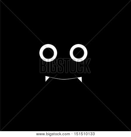 Vampire bat with fangs Halloween Illustrated in square photo