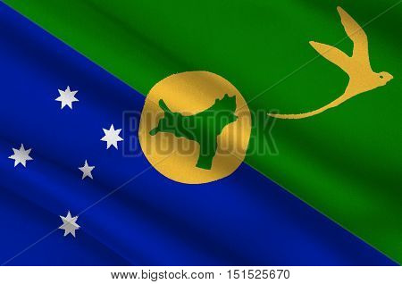 Flag of Christmas Island officially the Territory of Christmas Island is a territory of Australia in the Indian Ocean comprising the island of the same name. 3d illustration