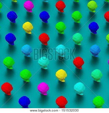 Low polygonal style illustration - human head 3d model pattern
