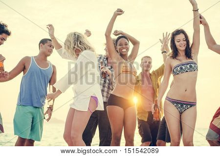 Beach Party Freedom Vacation Leisure Activity Concept