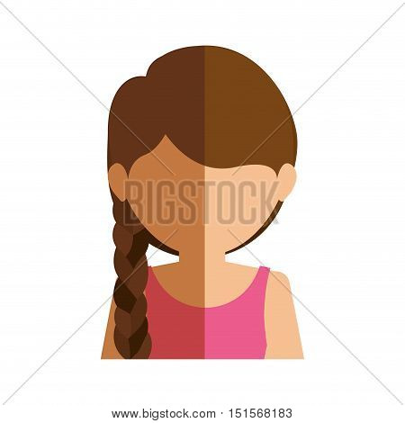 half body gilr half brunette and caucasian with tail vector illustration