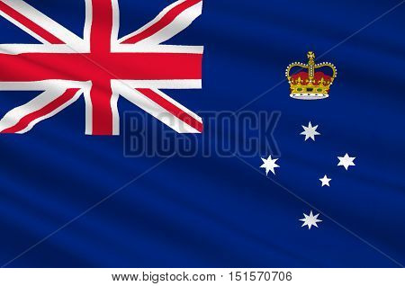 Flag of Victoria (Vic) is a state in the south-east of Australia. 3d illustration