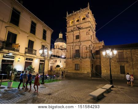 Palacio De Monterrey In Salamanca, Spain, By Night