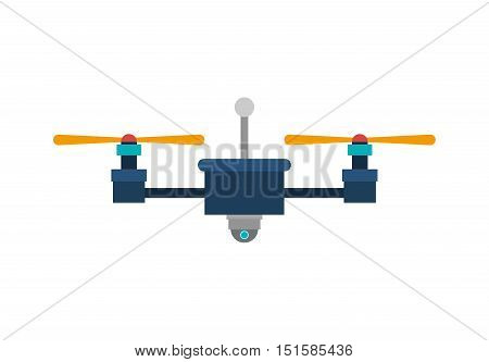 drone with camera and two airscrew vector illustration